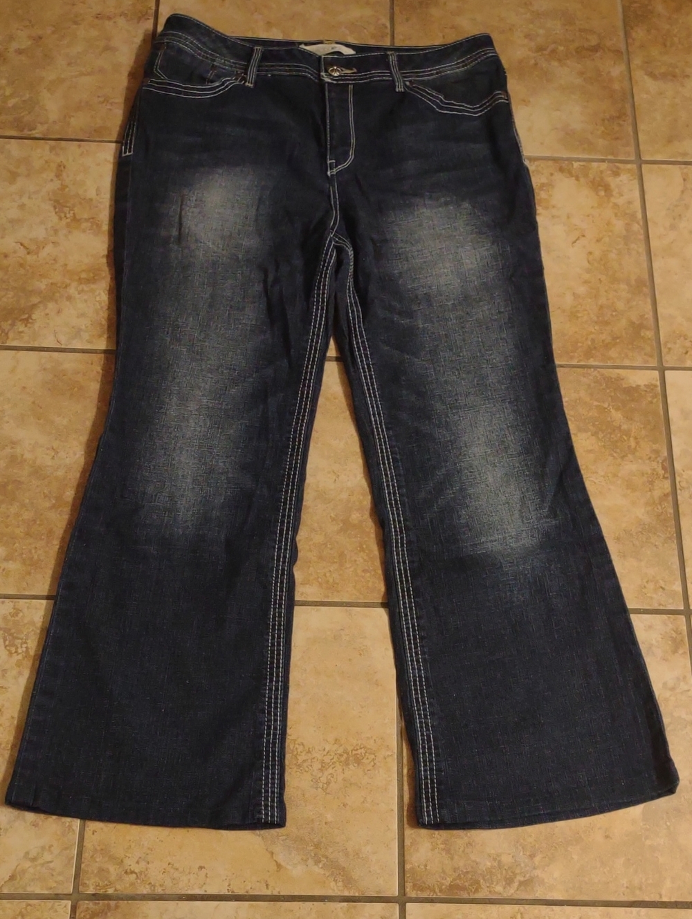 Fashion Bug Dark Wash Wide Leg Jeans - Indigo Blue